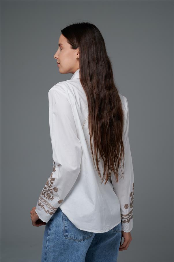 Camisa Vizantina Poplin Bordada